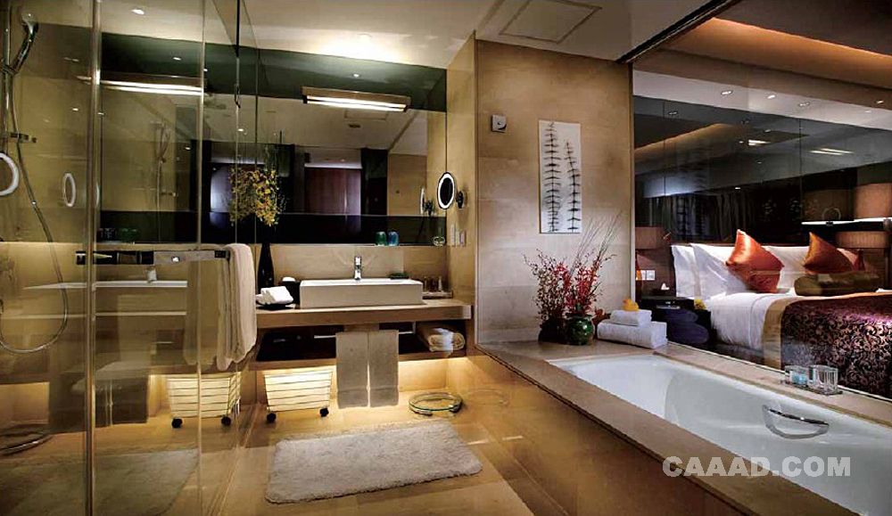 中国酒店设计网 装修效果图 >> 浴室洗手台浴缸装修效果图欣赏图片 上