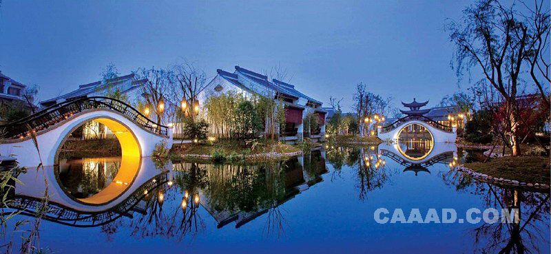 杭州西溪悦榕庄（度假型）酒店建筑设计-外观夜景